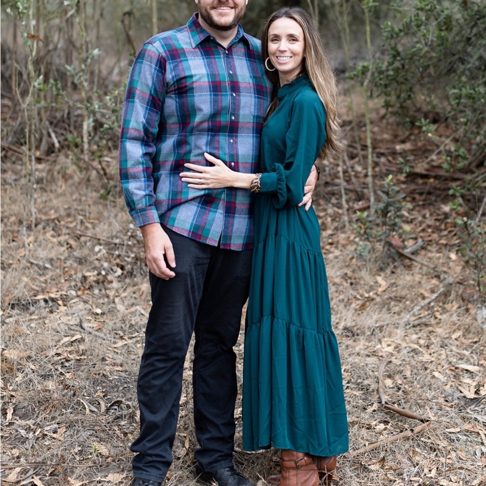 Lucky Brand Long Sleeve Dress Turquoise